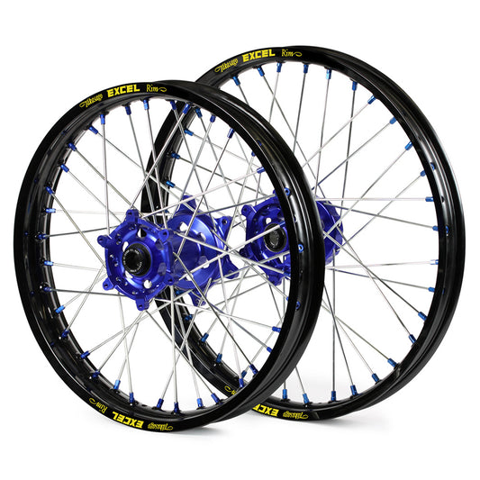 Husqvarna Sm Pro / Excel Snr MX Black Rim / Blue Hub / Blue Nipples Wheel Set Tc-Fc 125-250-350-450 2014-2017 (21X1.60 / 18X2.15")