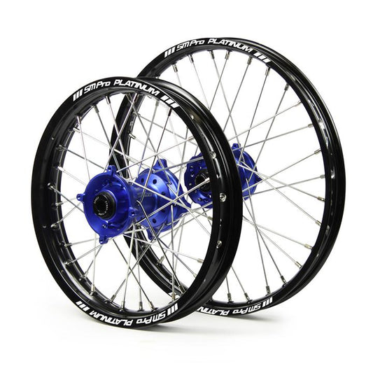 Yamaha Sm Pro / Platinum Junior MX Black Rim / Blue Hub Wheel Set YZ 65 2018-On (14X1.60 / 12X1.60)