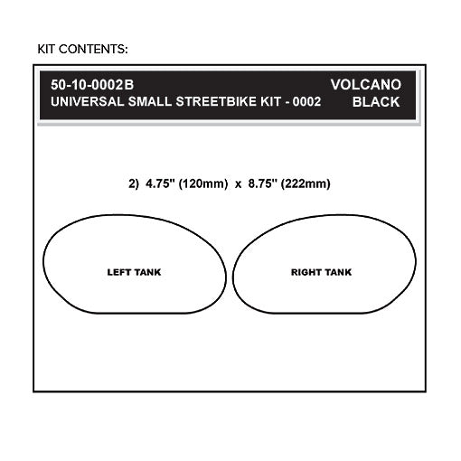 Stompgrip Tank Protector Volcano Streetbike Kit - Black