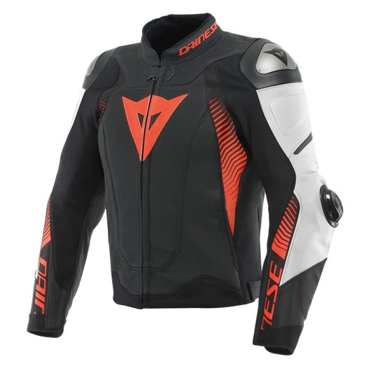 Dainese Super Speed 4 Leather Perforated Jacket - Black Red White