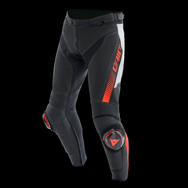 Dainese Super Speed Perforated Leather Pants - Black / White Red