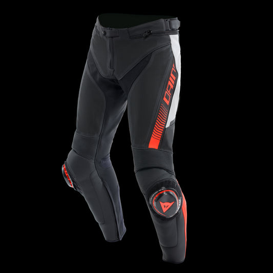 Dainese Super Speed Perforated Leather Pants - Black / White Red