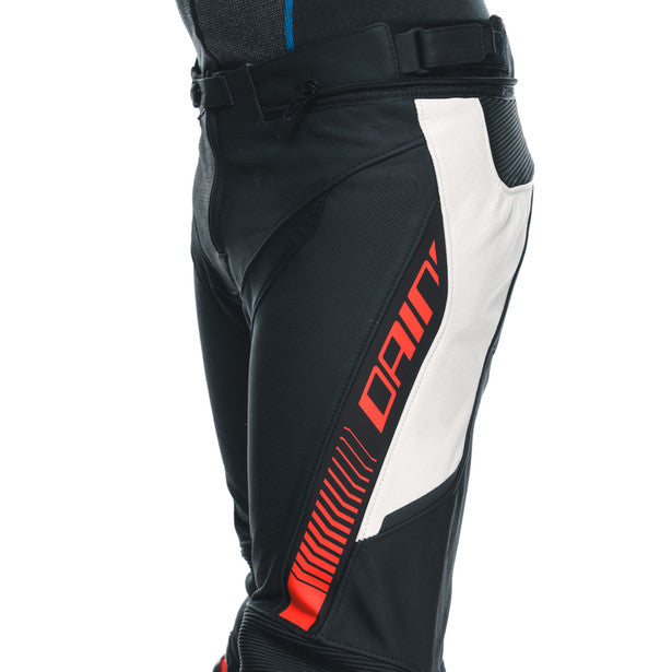 Dainese Super Speed Perforated Leather Pants - Black / White Red