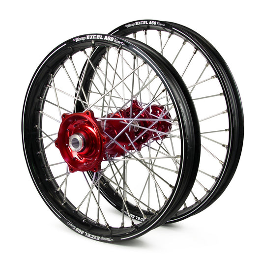 Honda Talon / Excel A60 Snr MX Black Rims / Red Hubs Wheel Set Xr 650 2000-2011 (21 / 18X2.15)