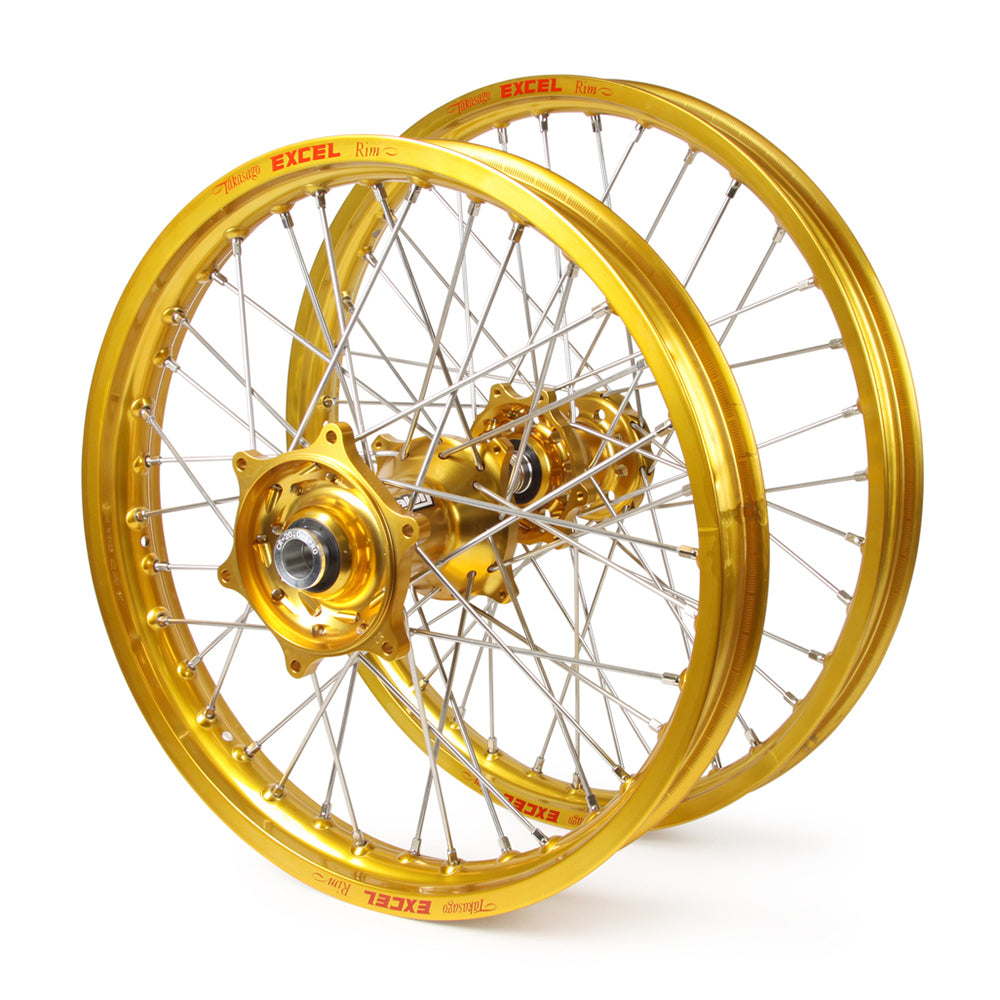 Honda Talon / Excel Snr MX Gold Rims / Gold Hubs Wheel Set Xr 650 2000-2011 (21X1.6 / 18X2.15)