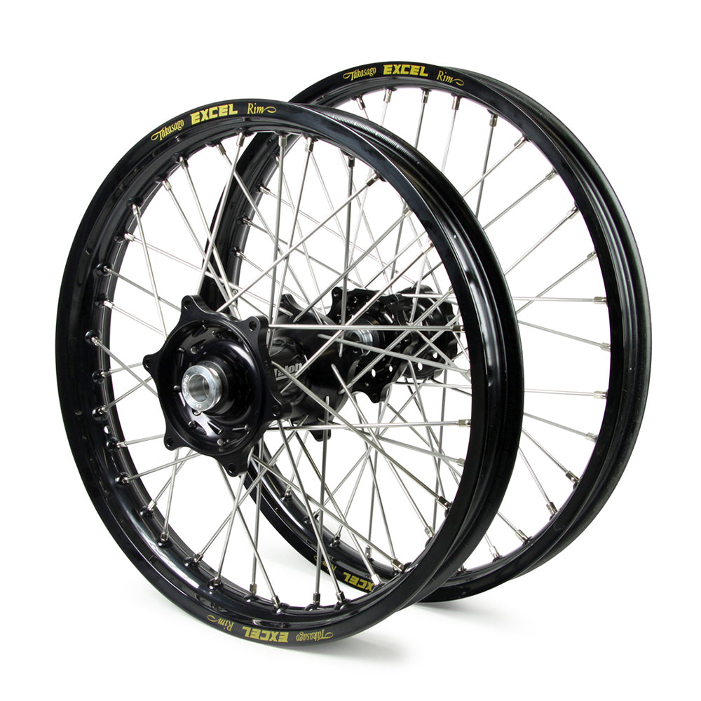 Yamaha Talon / Excel Snr MX Black Rims / Black Hubs Wheel Set YZ 125-250 2008-16, YZF 250 2007-08, YZF450 2008 (21X1.6 / 19X2.15)
