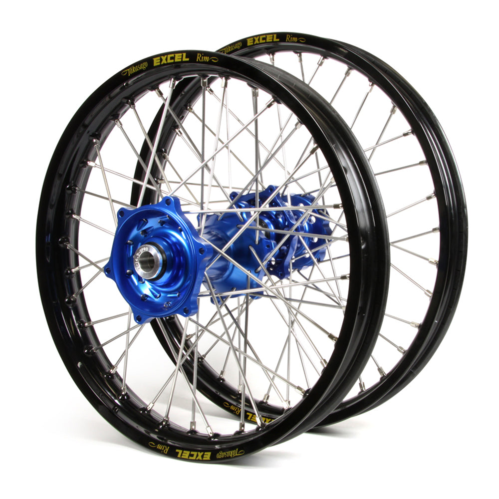 Yamaha Talon / Excel Jnr MX Black Rims / Blue Hubs Wheel Set YZ 80-85 1993-2017 (Small Wheel) (17X1.4 / 14X1.6)