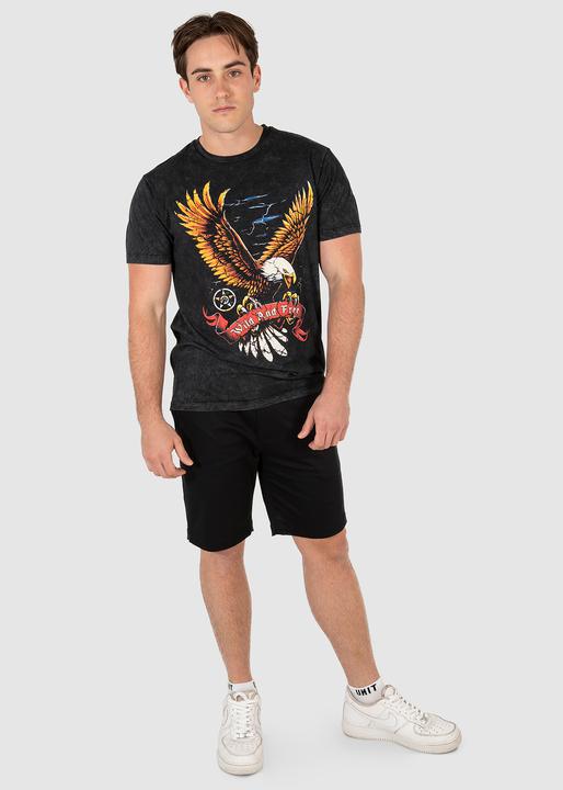 Unit Wild & Free Men's Tee - Stonewash Black