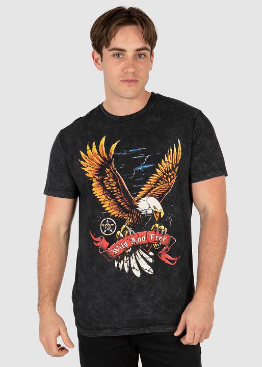 Unit Wild & Free Men's Tee - Stonewash Black