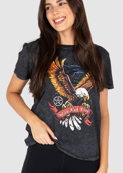Unit Wild & Free Women's Tee - Stonewash Black