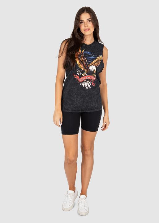 Unit Wild & Free Women's Muscle Tee - Stonewash Black