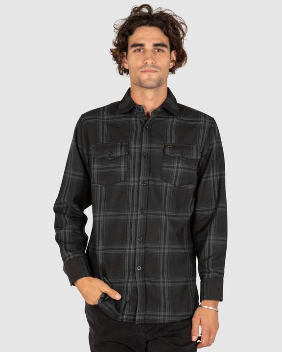 Unit Newtown Men's Flannel Shirt - Black
