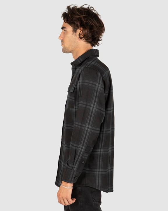 Unit Newtown Men's Flannel Shirt - Black