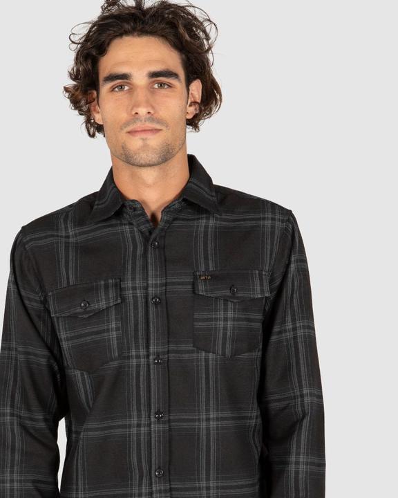 Unit Newtown Men's Flannel Shirt - Black