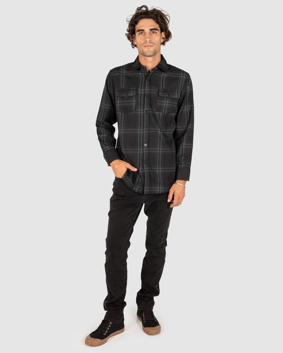 Unit Newtown Men's Flannel Shirt - Black