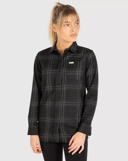 Unit 2022 Women's Shirt Flannel Fraser - Black
