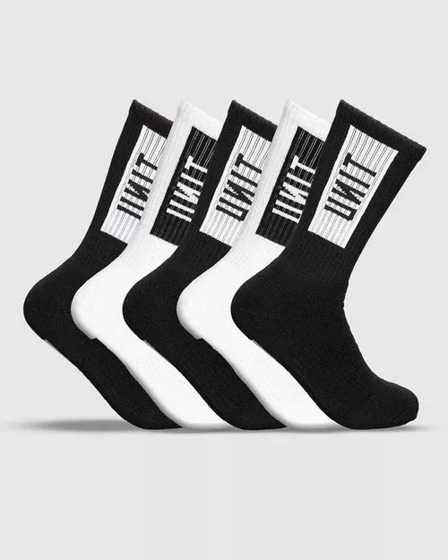 Unit Bamboo Socks 5Pk - Black / White