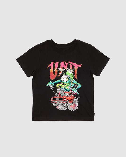 Unit Kids Tee Monsta Chaser - Black / White