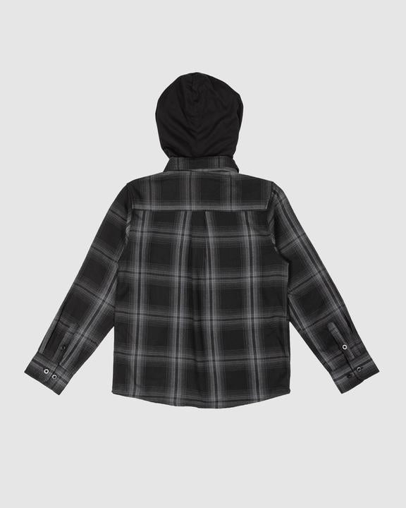 Unit Chester Hooded Youth Shirt - Black / Grey