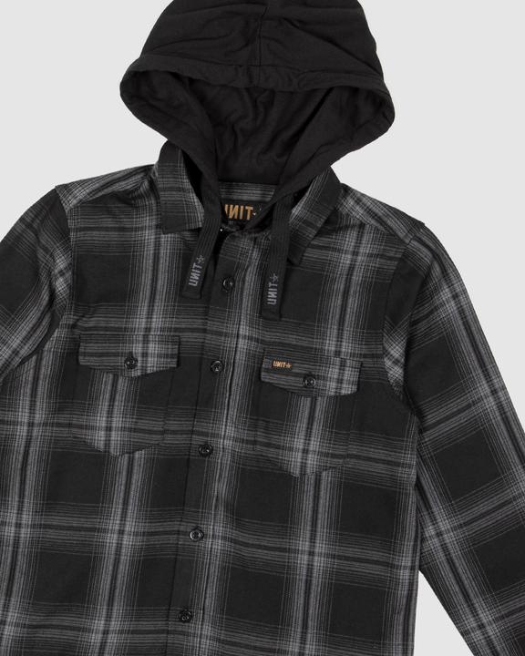 Unit Chester Hooded Youth Shirt - Black / Grey