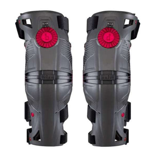 Mobius X8 Knee Braces (Pair) - Grey / Red