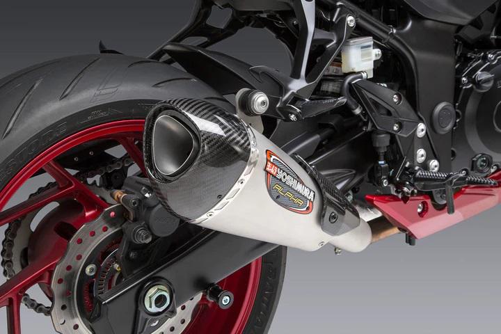 Yoshimura Suzuki GSX-S750/Z 18-21 Alpha T Stainless Slip-On Exhaust, W/ Stainless Muffler