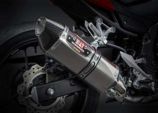 Yoshimura Honda Cbr500R 16-18/Cb500F 16-18 R-77 Stainless Slip-On Exhaust, W/ Stainless Muffler