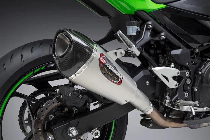 Yoshimura Kawasaki Ninja 400 18-22/Z400 Alpha T Stainless Slip-On Exhaust, W/ Stainless Muffler