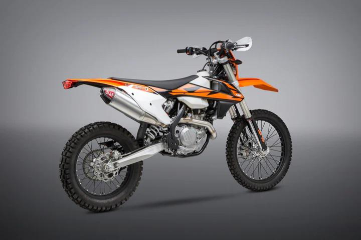 Yoshimura KTM 450SX-F/500Exc-F/Husq Fc/Fx450 16-18 RS-4 Stainless Slip-On Exhaust, W/ Aluminum Muffler