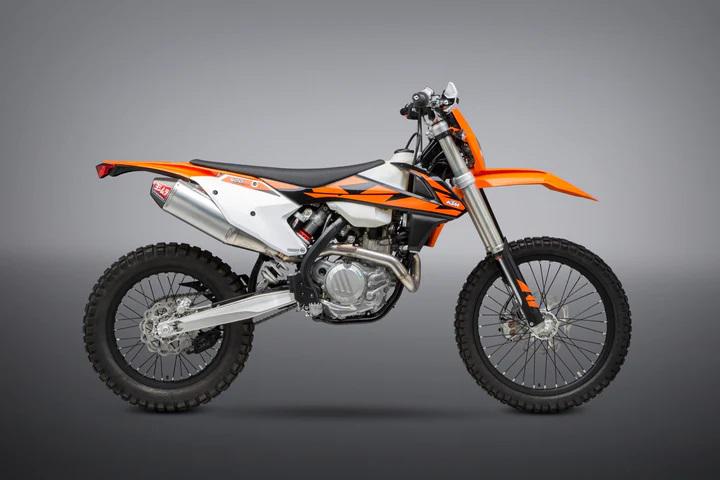 Yoshimura KTM 450SX-F/500Exc-F/Husq Fc/Fx450 16-18 RS-4 Stainless Slip-On Exhaust, W/ Aluminum Muffler